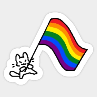 pride flag kitty Sticker